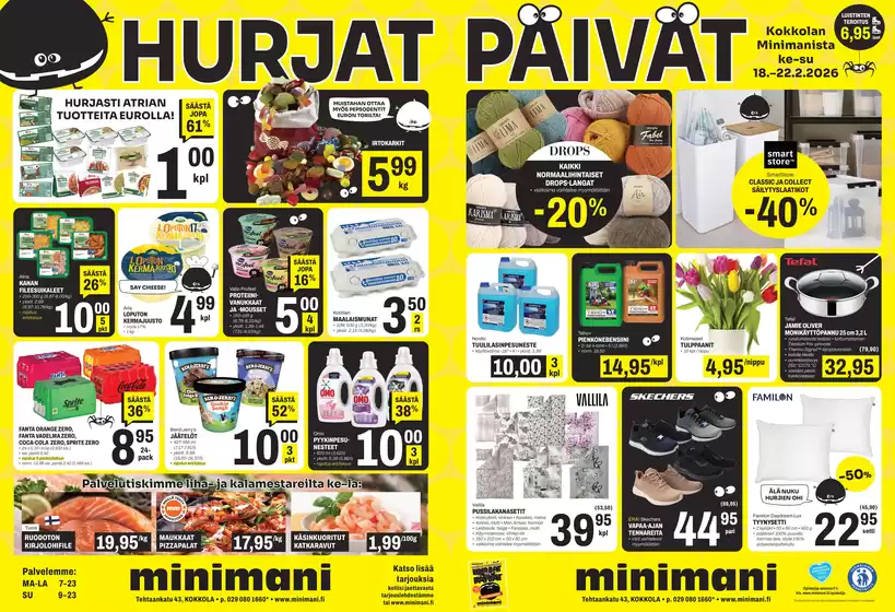 Minimani -luettelo, Pori | Houkuttelevia erikoistarjouksia kaikille | 2026-02-18T00:00:00.000Z - 2026-02-22T00:00:00.000Z