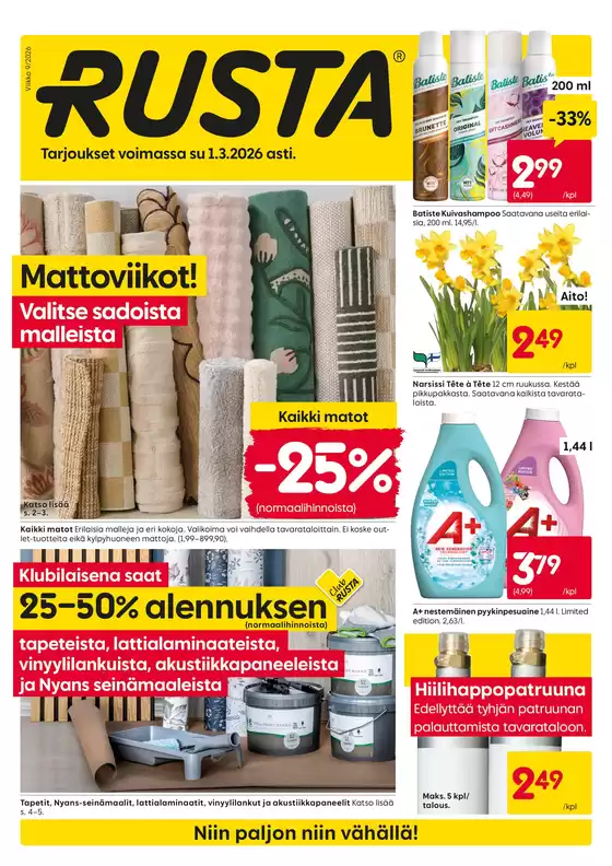 Rusta -luettelo, Helsinki | Rusta tarjoukset | 2026-03-01T00:00:00.000Z - 2026-03-01T00:00:00.000Z