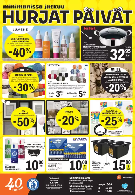 Minimani -luettelo, Hyvinkää | Eksklusiivisia diilejä ja löytöjä | 2026-02-25T00:00:00.000Z - 2026-03-01T00:00:00.000Z