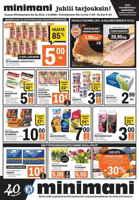 Minimani -luettelo, Hyvinkää | Huippudiilit ja alennukset | 2026-02-25T00:00:00.000Z - 2026-03-01T00:00:00.000Z