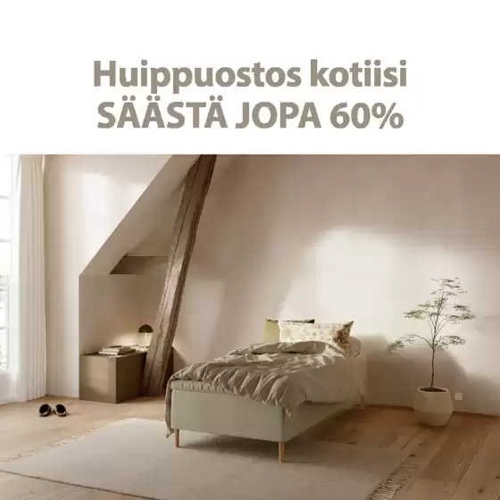 JYSK -luettelo, Rovaniemi | Eksklusiivisia diilejä asiakkaillemme | 2026-03-05T00:00:00.000Z - 2026-03-19T00:00:00.000Z