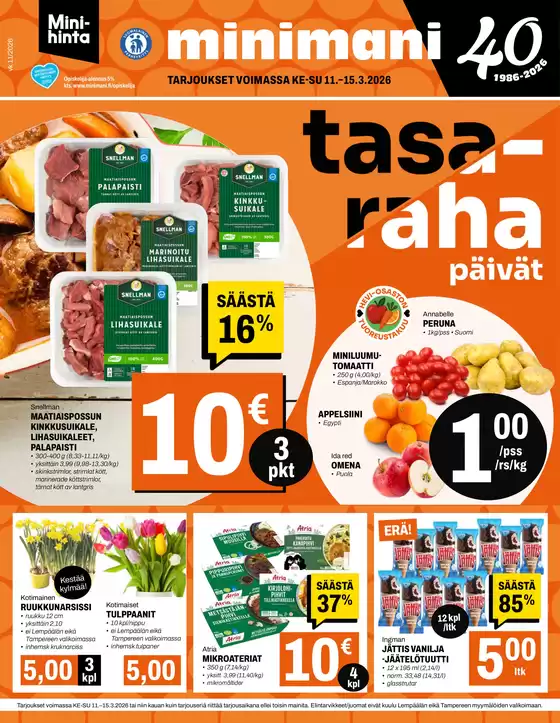 Minimani -luettelo, Tampere | Minimani Yhtiöt Oy | 2026-03-11T00:00:00.000Z - 2026-03-15T00:00:00.000Z