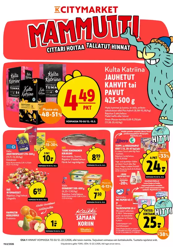 K-Citymarket -luettelo, Nurmijärvi | K-citymarket tarjoukset | 2026-03-12T00:00:00.000Z - 2026-03-22T00:00:00.000Z