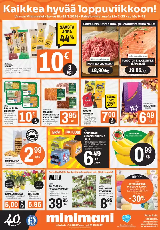 Minimani -luettelo, Rovaniemi | Ajankohtaiset erikoiskampanjat | 2026-03-18T00:00:00.000Z - 2026-03-22T00:00:00.000Z