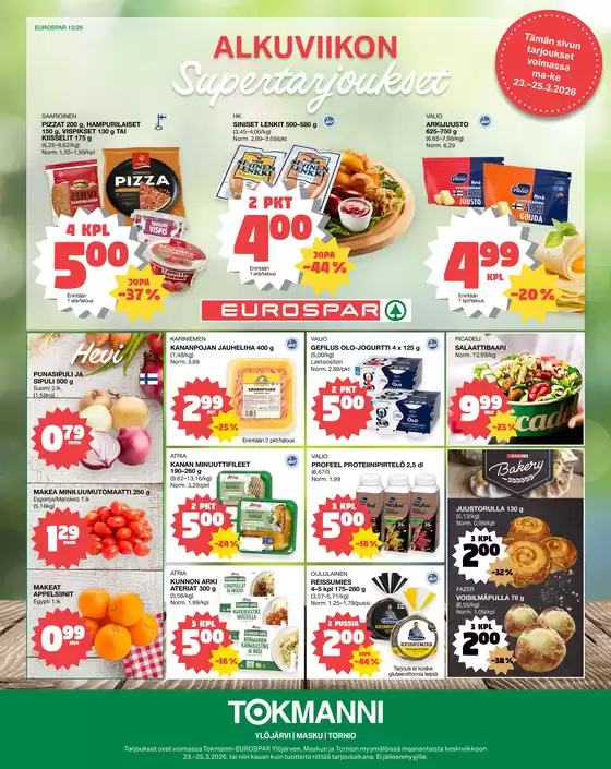 Tokmanni -luettelo, Laitila | Eurospar ruokasanomat | 2026-03-23T00:00:00.000Z - 2026-03-26T00:00:00.000Z