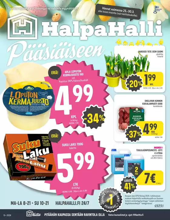HalpaHalli -luettelo, Helsinki | Huippudiilejä kaikille asiakkaille | 2026-03-25T00:00:00.000Z - 2026-03-30T00:00:00.000Z