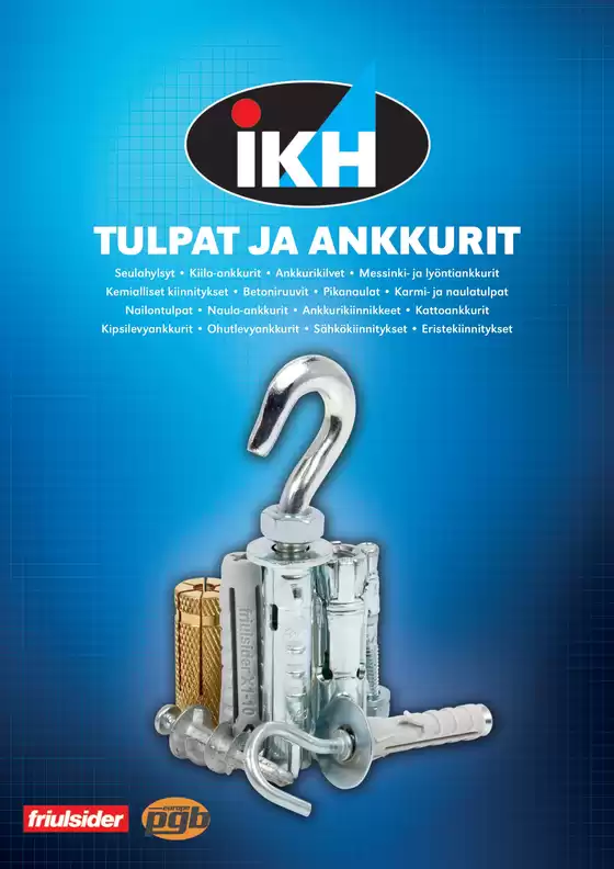 IKH -luettelo, Vaasa | IKH Tulpat ja ankkurit | 2026-03-24T00:00:00.000Z - 2026-04-07T00:00:00.000Z