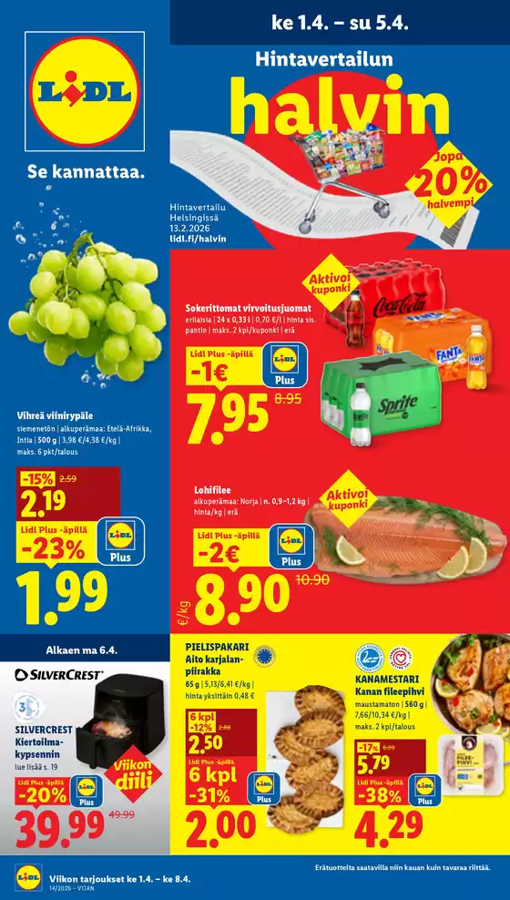 Lidl -luettelo, Lahti | ke 1.4. ke 8.4. | 2026-04-01T00:00:00.000Z - 2026-04-08T00:00:00.000Z