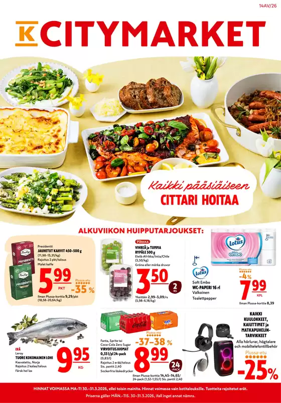 K-Citymarket -luettelo, Seinäjoki | K-citymarket tarjoukset | 2026-03-30T00:00:00.000Z - 2026-03-31T00:00:00.000Z