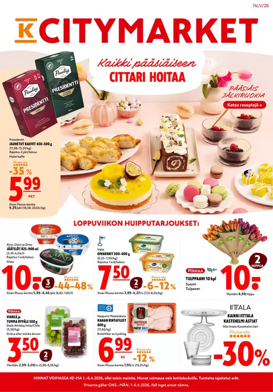 K-Citymarket -luettelo, Turku | K-citymarket tarjoukset | 2026-04-01T00:00:00.000Z - 2026-04-06T00:00:00.000Z