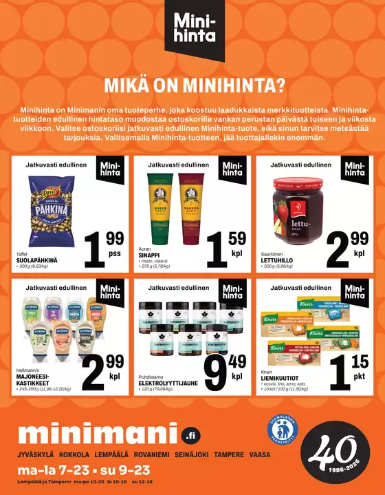 Minimani -luettelo | Minimani Yhtiöt Oy | 2026-04-07T00:00:00.000Z - 2026-04-21T00:00:00.000Z