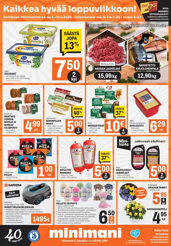 Minimani -luettelo | Mahtavia alennuksia valituista tuotteista | 2026-04-08T00:00:00.000Z - 2026-04-12T00:00:00.000Z