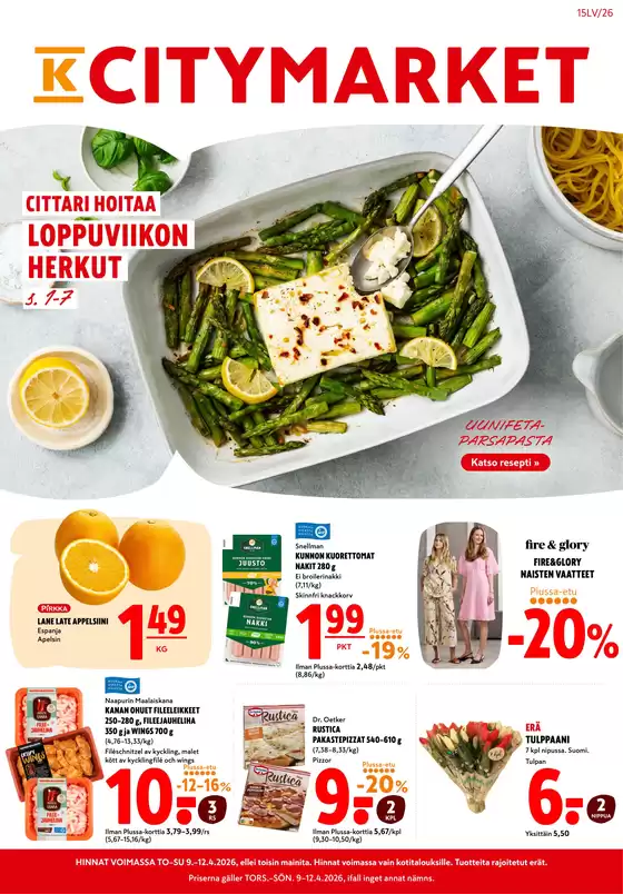 K-Citymarket -luettelo | K-citymarket tarjoukset | 2026-04-09T00:00:00.000Z - 2026-04-12T00:00:00.000Z