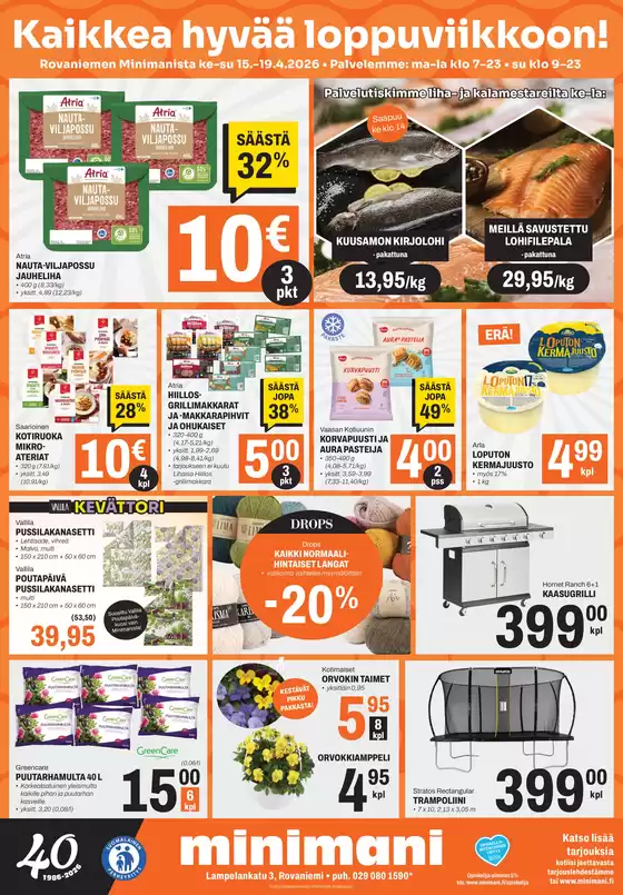 Minimani -luettelo | Ajankohtaiset erikoiskampanjat | 2026-04-15T00:00:00.000Z - 2026-04-19T00:00:00.000Z