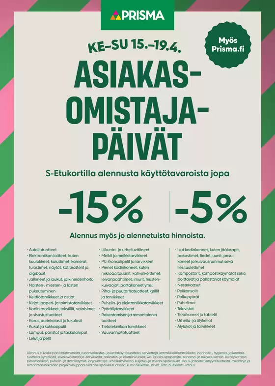 Prisma -luettelo | TOK Prisma AO-päivät 15.-19.4. | 2026-04-15T00:00:00.000Z - 2026-04-19T00:00:00.000Z