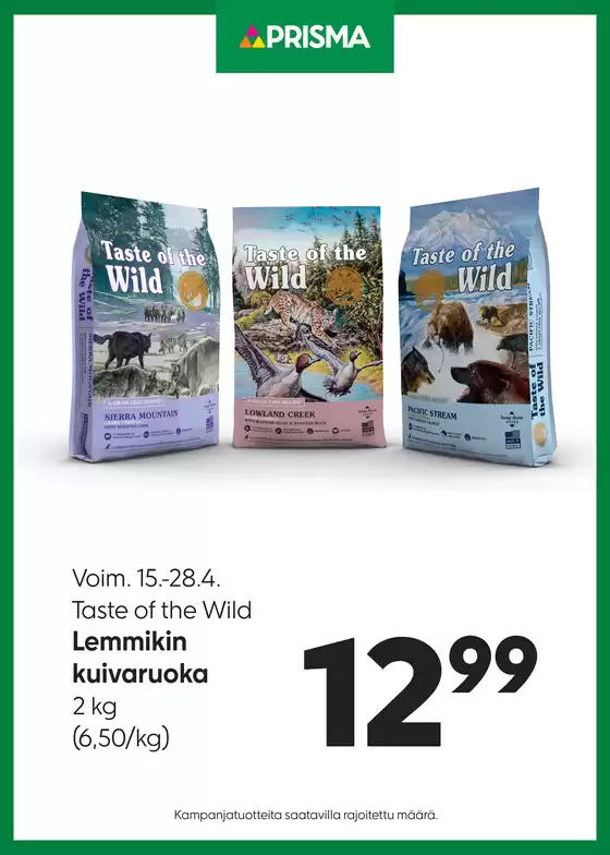 Prisma -luettelo | TOK Prisma Lemmikin kuivaruoka 15.-28.4. | 2026-04-15T00:00:00.000Z - 2026-04-28T00:00:00.000Z