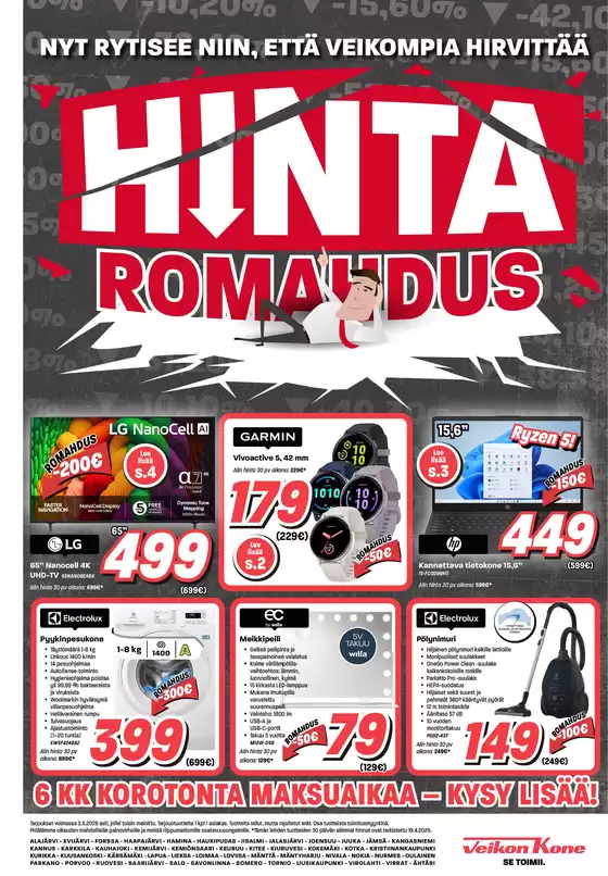 Veikon Kone -luettelo, Haapajärvi | Mahtava tarjous tarjoushaukoille | 2026-04-21T00:00:00.000Z - 2026-05-03T00:00:00.000Z