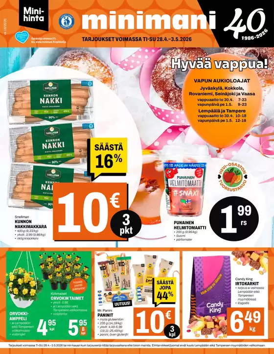 Minimani -luettelo, Salo | Minimani Yhtiöt Oy | 2026-04-28T00:00:00.000Z - 2026-05-03T00:00:00.000Z