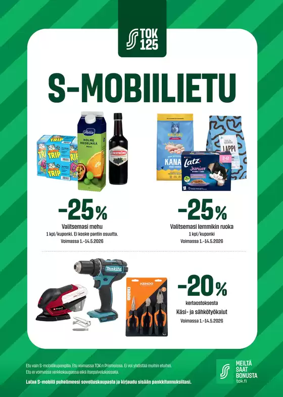 Prisma -luettelo | TOK Prisma s-mobiiliedut toukokuun alku 26 | 2026-05-01T00:00:00.000Z - 2026-05-14T00:00:00.000Z