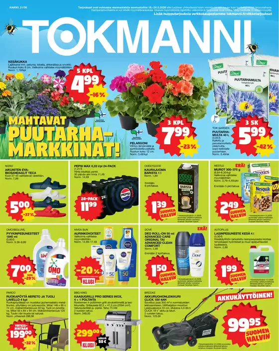 Tokmanni -luettelo | Tarjoussanomat | 2026-05-18T00:00:00.000Z - 2026-05-24T00:00:00.000Z