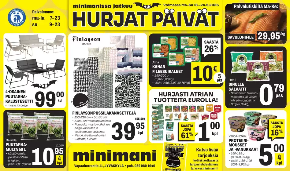 Minimani -luettelo, Kemi | Eksklusiivisia löytöjä | 2026-05-18T00:00:00.000Z - 2026-05-24T00:00:00.000Z