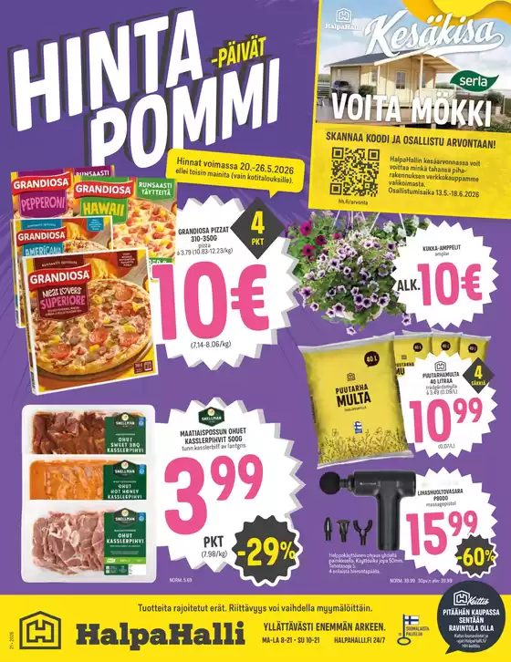 HalpaHalli -luettelo, Parkano | Huipputarjouksia säästöhaukoille | 2026-05-20T00:00:00.000Z - 2026-05-26T00:00:00.000Z