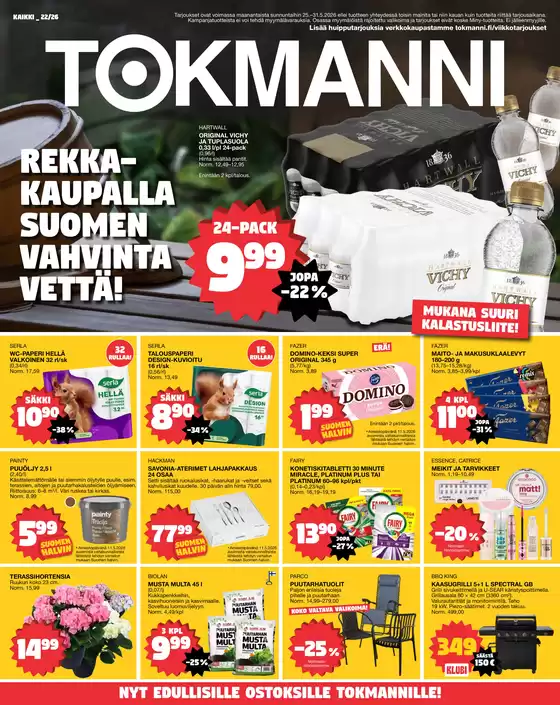 Tokmanni -luettelo, Valkeakoski | Tarjoussanomat | 2026-05-25T00:00:00.000Z - 2026-05-25T00:00:00.000Z