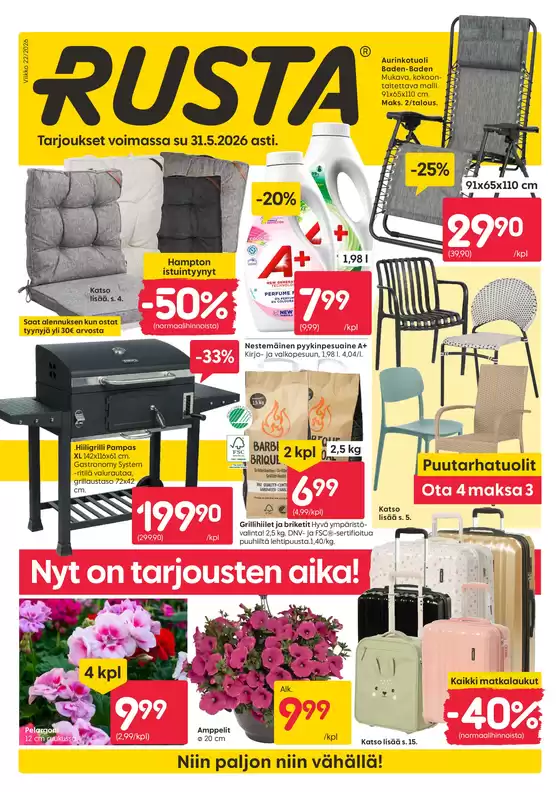 Rusta -luettelo | Rusta tarjoukset | 2026-05-25T00:00:00.000Z - 2026-05-31T00:00:00.000Z