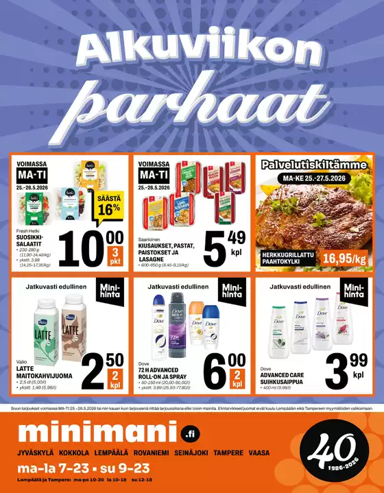 Minimani -luettelo | Minimani Yhtiöt Oy | 2026-05-25T00:00:00.000Z - 2026-05-27T00:00:00.000Z