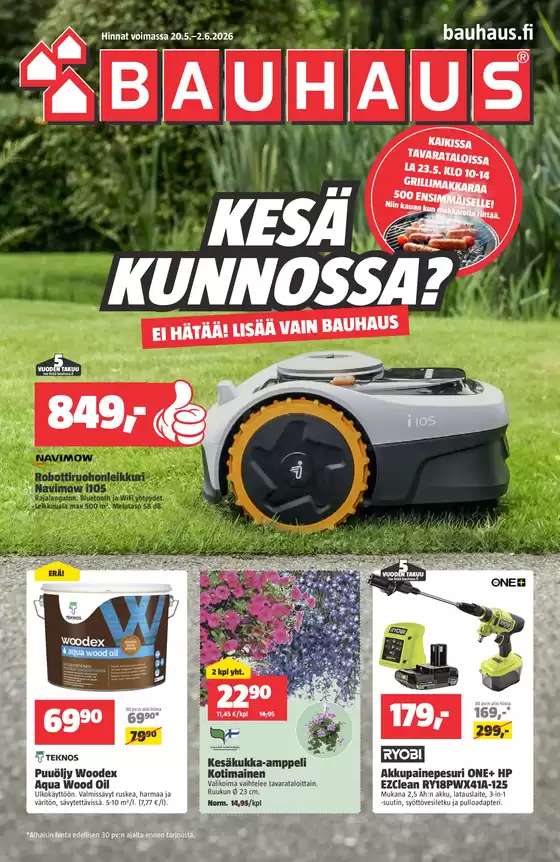 Bauhaus -luettelo | Ajankohtaisia löytöjä ja tarjouksia | 2026-05-20T00:00:00.000Z - 2026-06-02T00:00:00.000Z