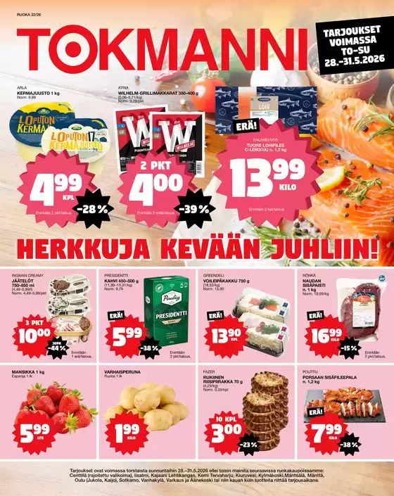 Tokmanni -luettelo, Järvenpää | Ruokasanomat | 2026-05-28T00:00:00.000Z - 2026-05-31T00:00:00.000Z