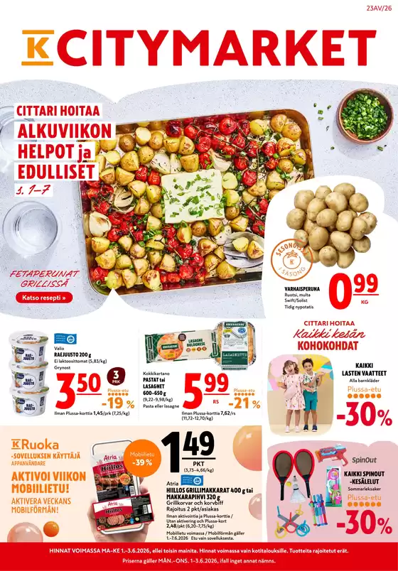 K-Citymarket -luettelo | K-citymarket tarjoukset | 2026-06-01T00:00:00.000Z - 2026-06-03T00:00:00.000Z