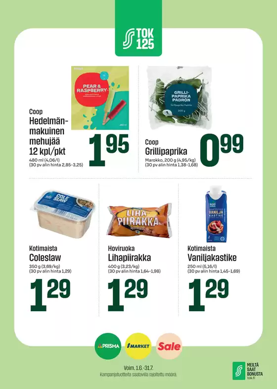 Prisma -luettelo | TOK Prisma kesätuotteet_2 1.6.-31.7. | 2026-06-01T00:00:00.000Z - 2026-07-31T00:00:00.000Z