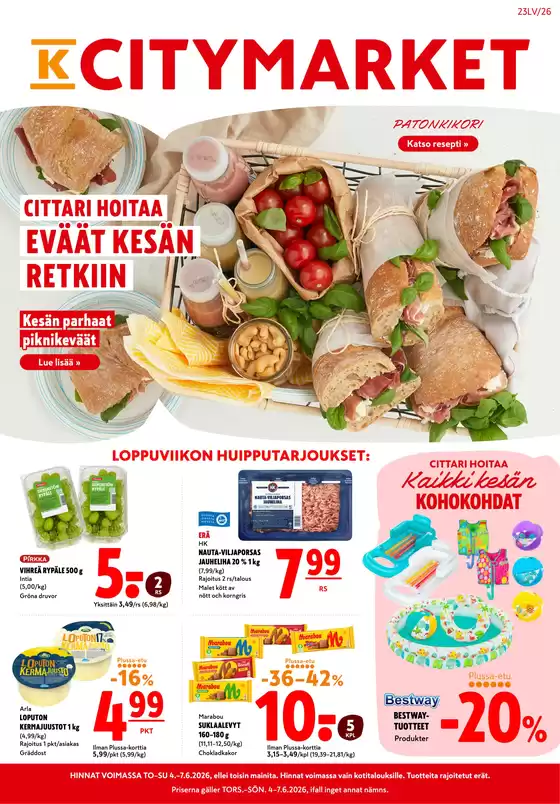 K-Citymarket -luettelo | K-citymarket tarjoukset | 2026-06-04T00:00:00.000Z - 2026-06-07T00:00:00.000Z