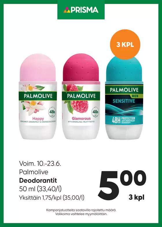 Prisma -luettelo | TOK Prisma Deodorantit 10.-23.6. | 2026-06-10T00:00:00.000Z - 2026-06-23T00:00:00.000Z