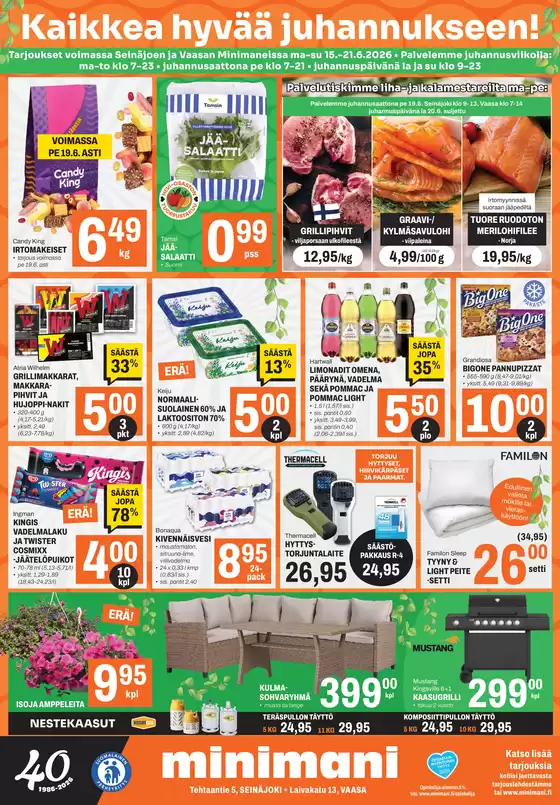 Minimani -luettelo | Huippudiilit ja alennukset | 2026-06-15T00:00:00.000Z - 2026-06-21T00:00:00.000Z