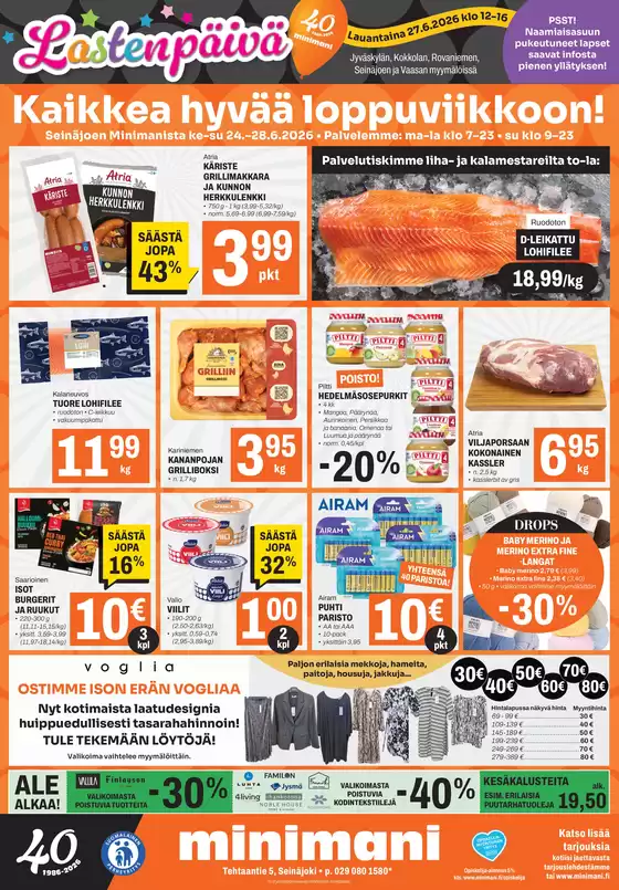 Minimani -luettelo, Oulu | Säästä nyt tarjouksillamme | 2026-06-24T00:00:00.000Z - 2026-06-28T00:00:00.000Z