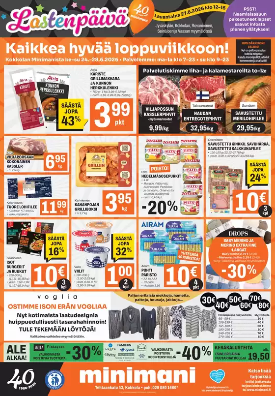 Minimani -luettelo, Oulu | Parhaat tarjouksemme sinulle | 2026-06-24T00:00:00.000Z - 2026-06-28T00:00:00.000Z