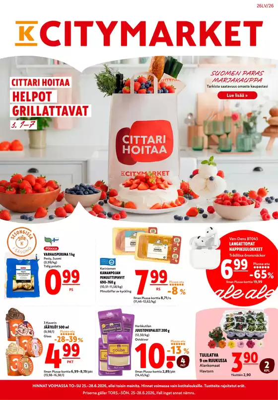 K-Citymarket -luettelo | K-citymarket tarjoukset | 2026-06-25T00:00:00.000Z - 2026-06-28T00:00:00.000Z