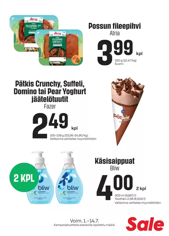 Sale -luettelo, Tampere | Eksklusiivisia diilejä asiakkaillemme | 2026-07-01T00:00:00.000Z - 2026-07-14T00:00:00.000Z