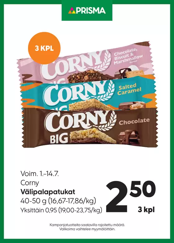 Prisma -luettelo, Turku | TOK Prisma Corny 1.-14.7. | 2026-07-01T00:00:00.000Z - 2026-07-14T00:00:00.000Z