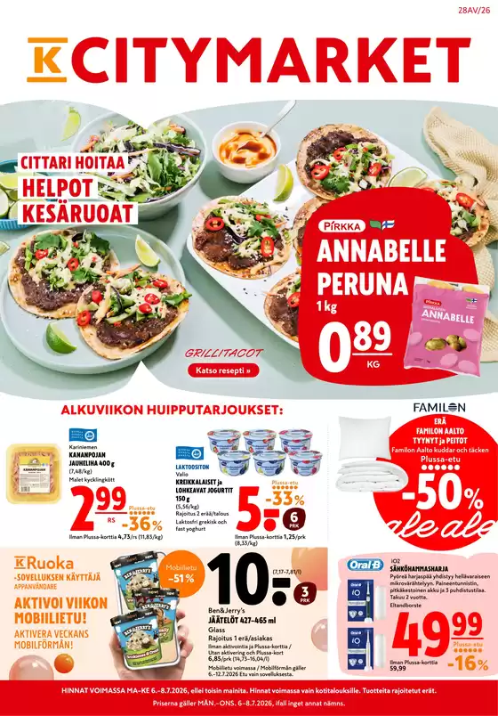 K-Citymarket -luettelo, Vantaa | K-citymarket tarjoukset | 2026-07-06T00:00:00.000Z - 2026-07-08T00:00:00.000Z