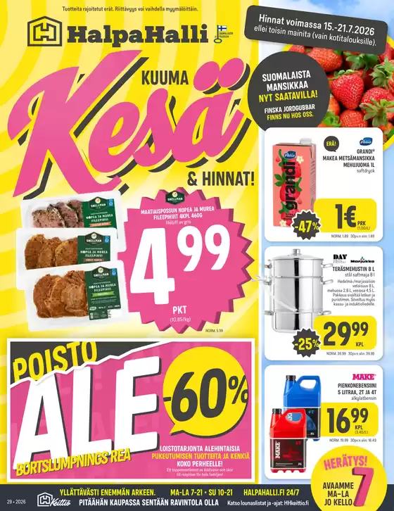 HalpaHalli -luettelo | Parhaat diilimme sinulle | 2026-07-15T00:00:00.000Z - 2026-07-21T00:00:00.000Z