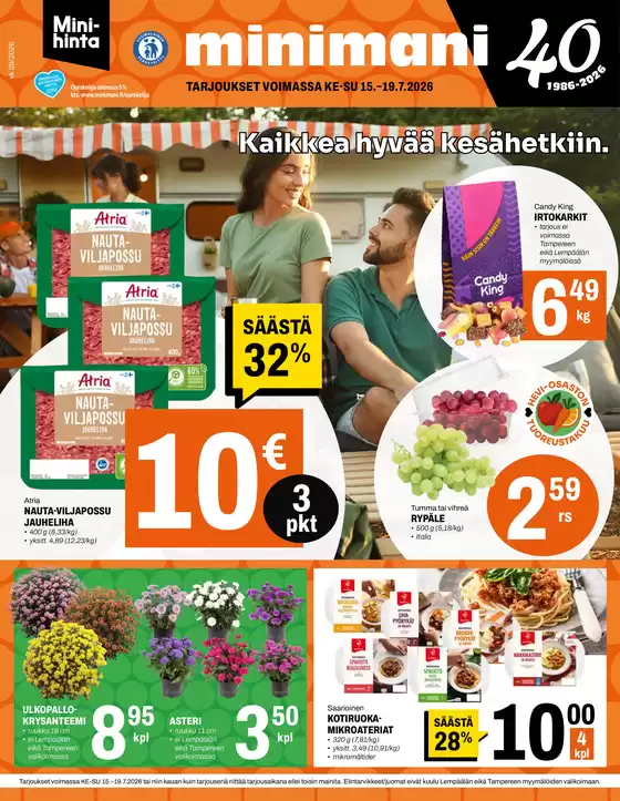 Minimani -luettelo, Lahti | Mahtava tarjous kaikille asiakkaille | 2026-07-15T00:00:00.000Z - 2026-07-19T00:00:00.000Z