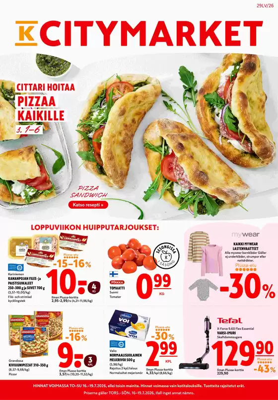 K-Citymarket -luettelo, Raisio | K-citymarket tarjoukset | 2026-07-16T00:00:00.000Z - 2026-07-19T00:00:00.000Z