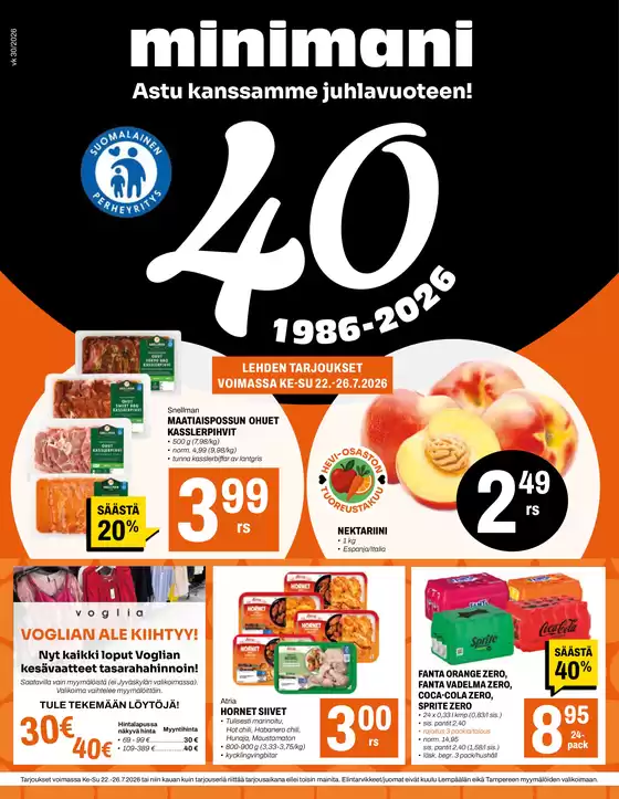 Minimani -luettelo, Kotka | Ajankohtaiset erikoiskampanjat | 2026-07-22T00:00:00.000Z - 2026-07-26T00:00:00.000Z