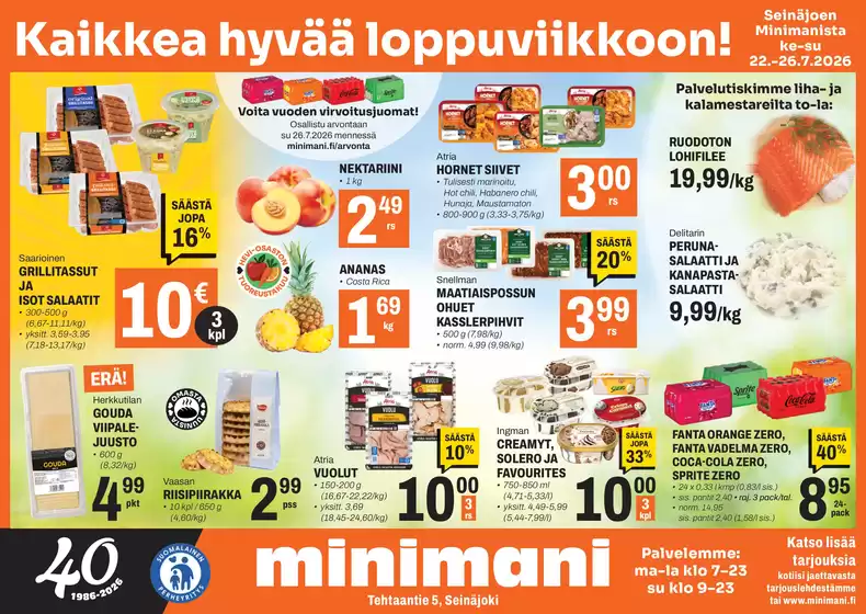 Minimani -luettelo, Kotka | Erikoistarjoukset sinulle | 2026-07-22T00:00:00.000Z - 2026-07-26T00:00:00.000Z