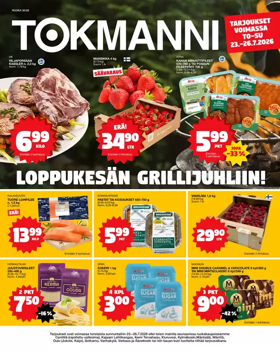 Tokmanni -luettelo, Sipoo | Ruokasanomat | 2026-07-23T00:00:00.000Z - 2026-07-26T00:00:00.000Z