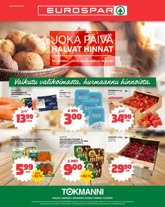 Tokmanni -luettelo, Sipoo | Eurospar ruokasanomat | 2026-07-23T00:00:00.000Z - 2026-07-28T00:00:00.000Z