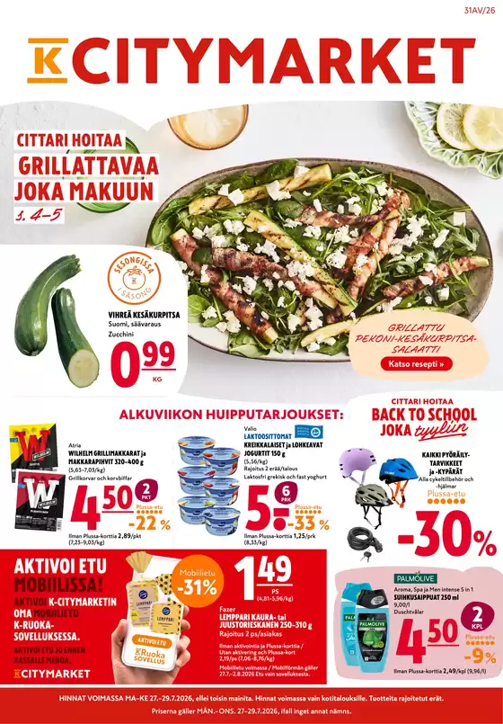 K-Citymarket -luettelo | K-citymarket tarjoukset | 2026-07-27T00:00:00.000Z - 2026-07-29T00:00:00.000Z